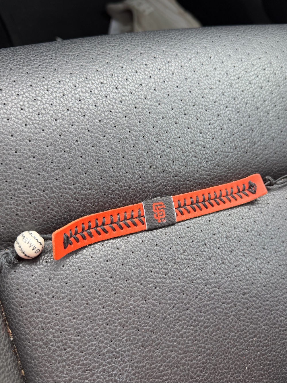MLB Orange and Black San Francisco Giants Leather Cord Bracelet